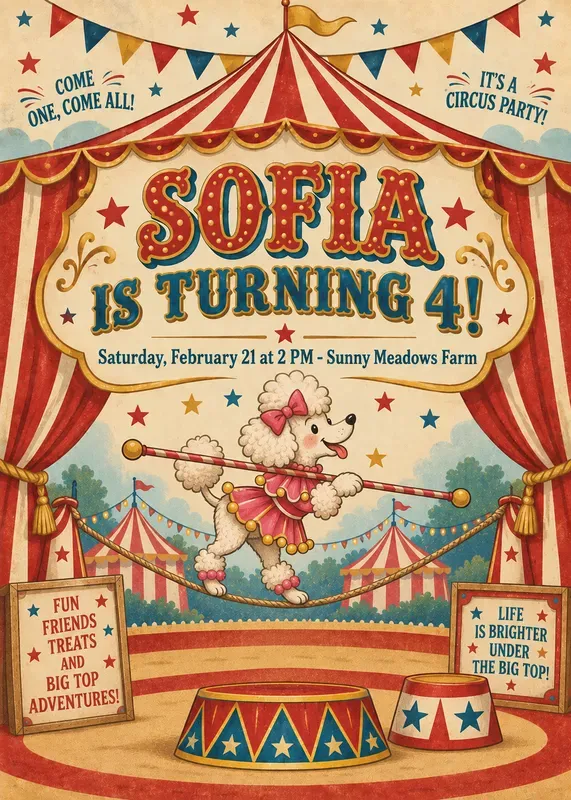 Circus Birthday Party Invitations