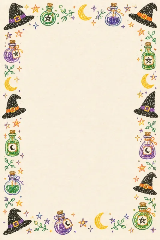 Halloween Crayon Journal Borders
