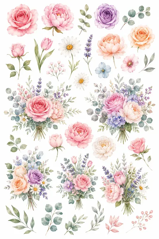 Dreamy Floral Clipart Collections