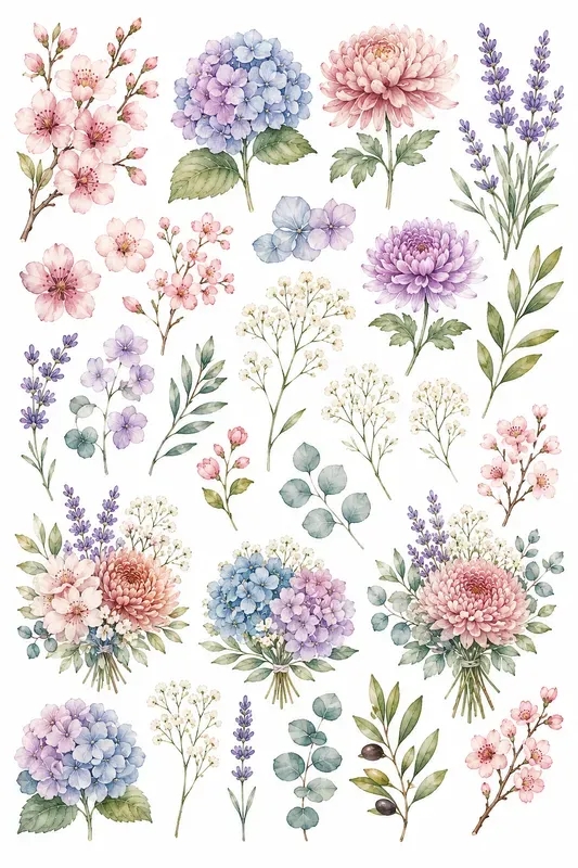 Dreamy Floral Clipart Collections