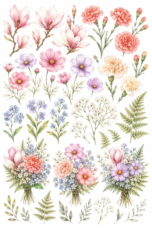 Dreamy Floral Clipart Collections
