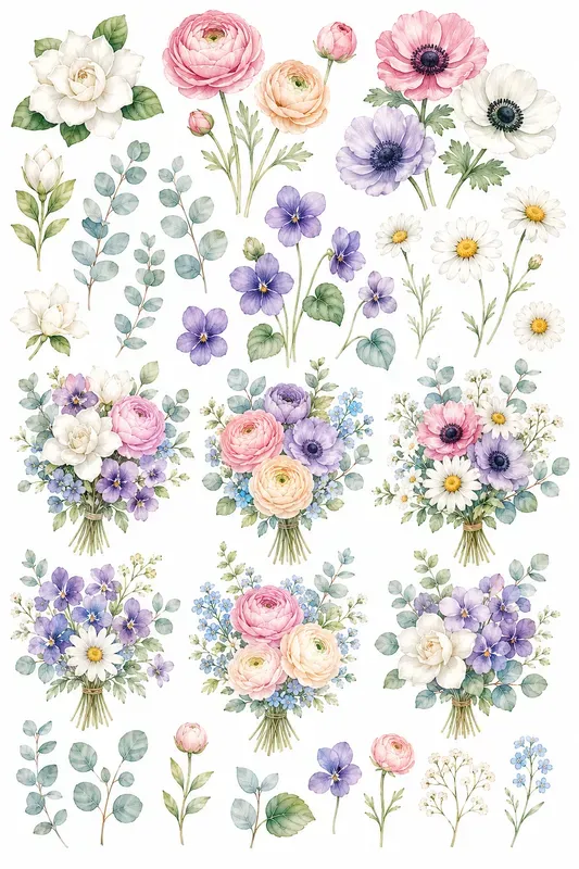 Dreamy Floral Clipart Collections