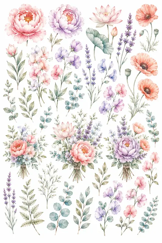 Dreamy Floral Clipart Collections