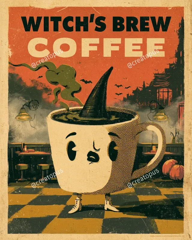 Retro Halloween Food Ad Posters