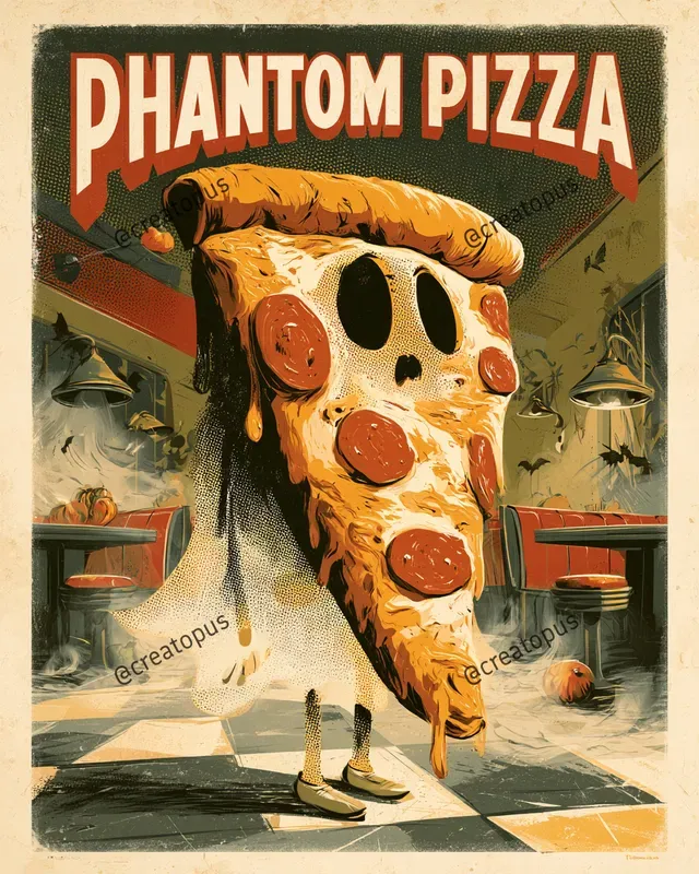 Retro Halloween Food Ad Posters