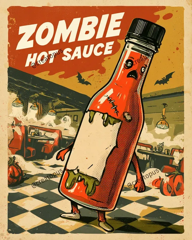 Retro Halloween Food Ad Posters