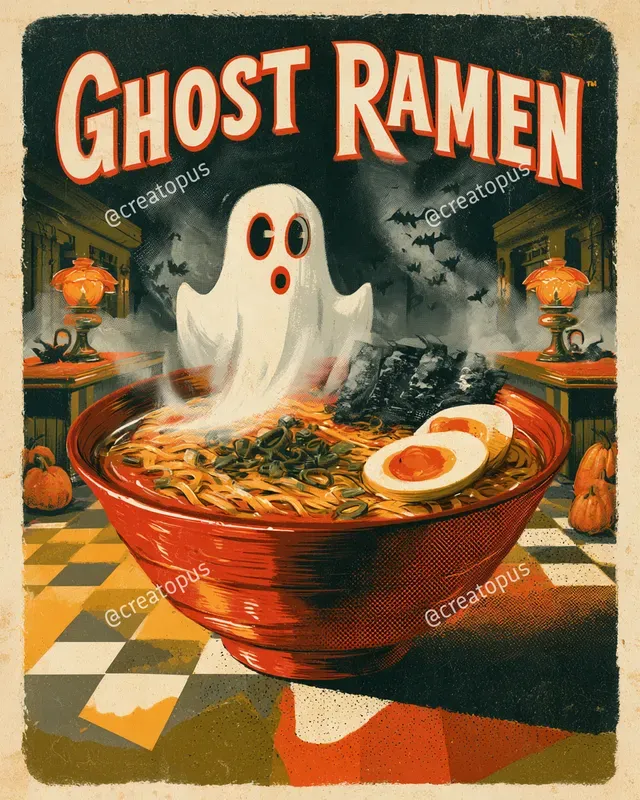 Retro Halloween Food Ad Posters