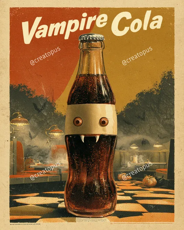 Retro Halloween Food Ad Posters