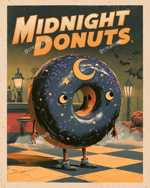 Retro Halloween Food Ad Posters