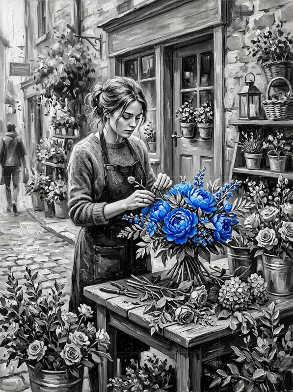 Monochrome Blue Accents