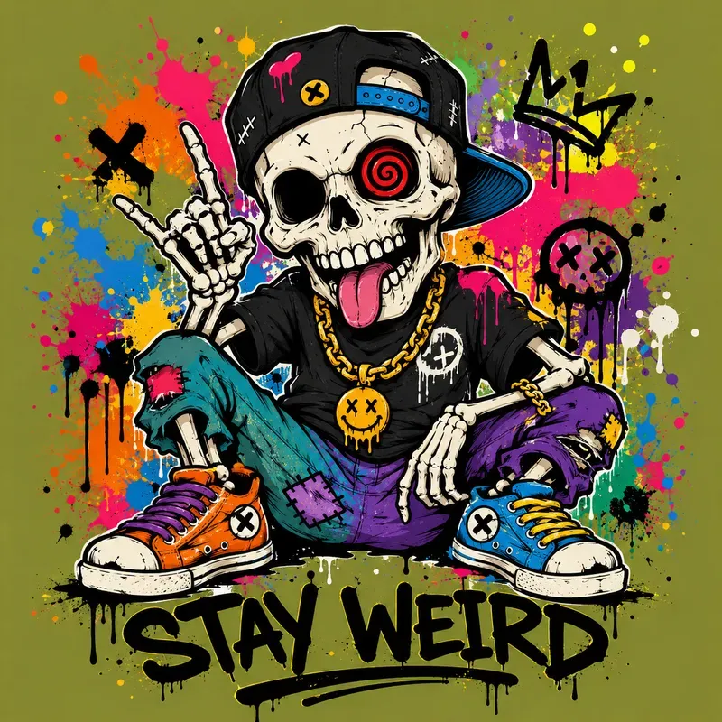 Graffiti Splatter Character Art