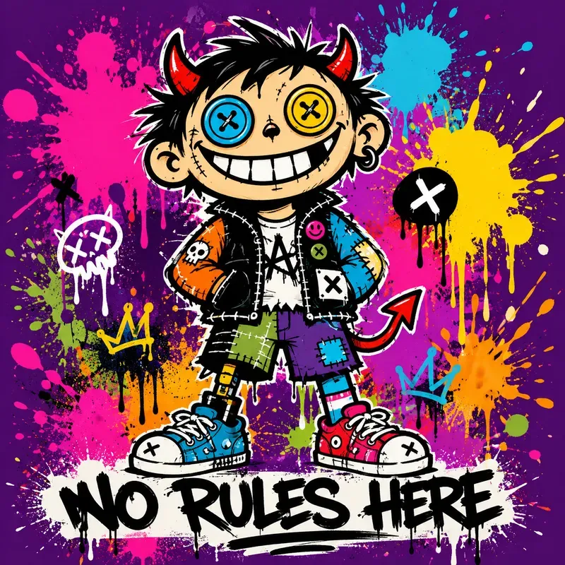 Graffiti Splatter Character Art