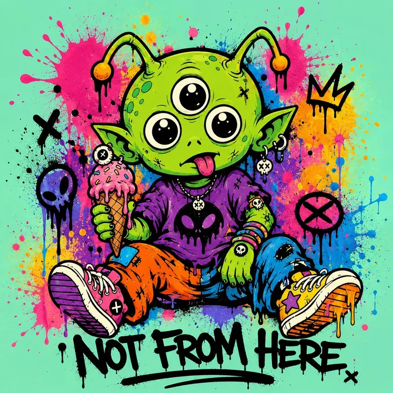 Graffiti Splatter Character Art