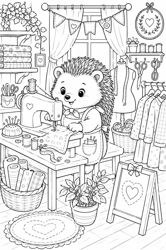 Cute Animal Shopkeepers Coloring Pages