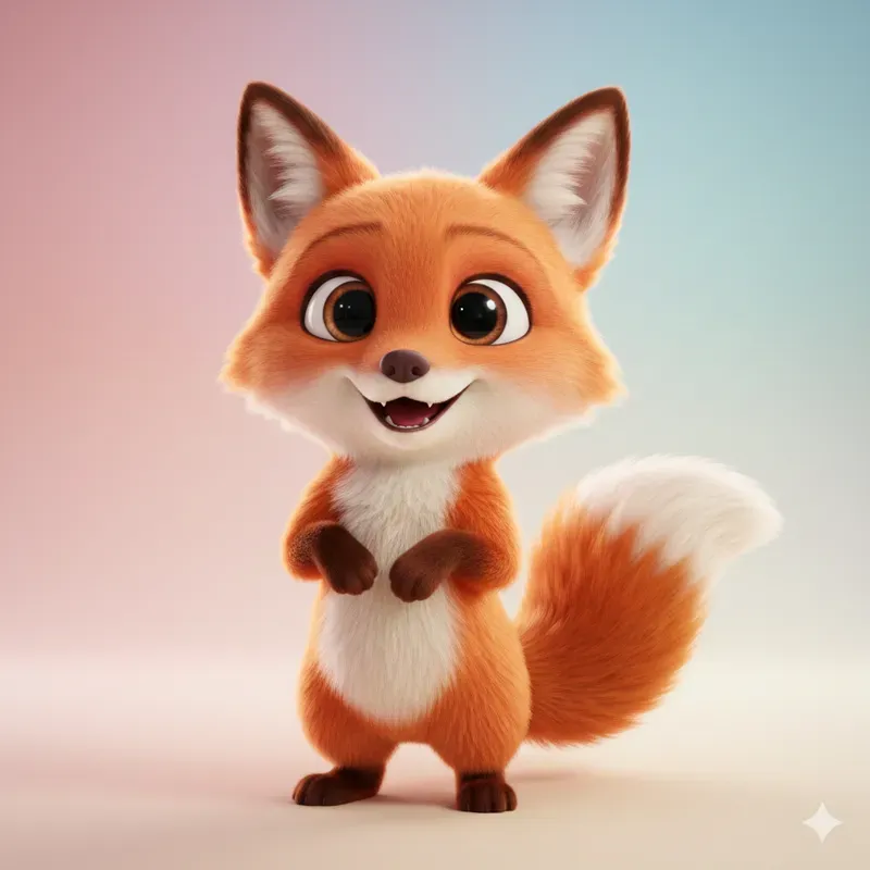 Cute 3D Cartoon Animals Pixar Style