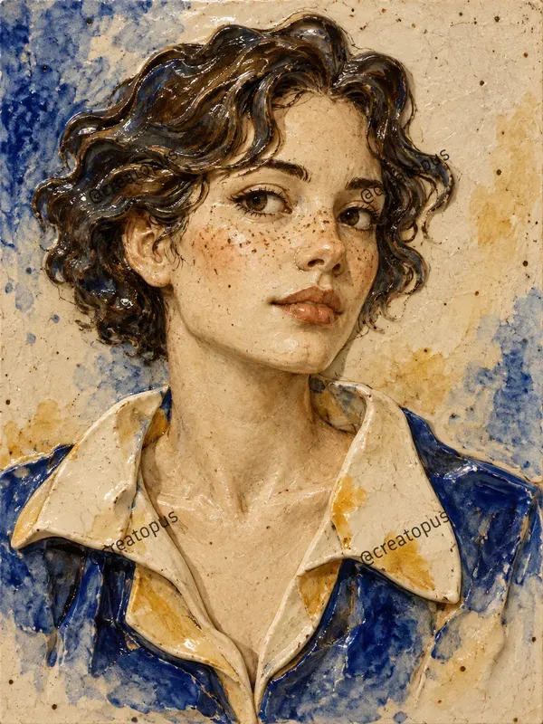 Glazed Ceramic Relief Portraits