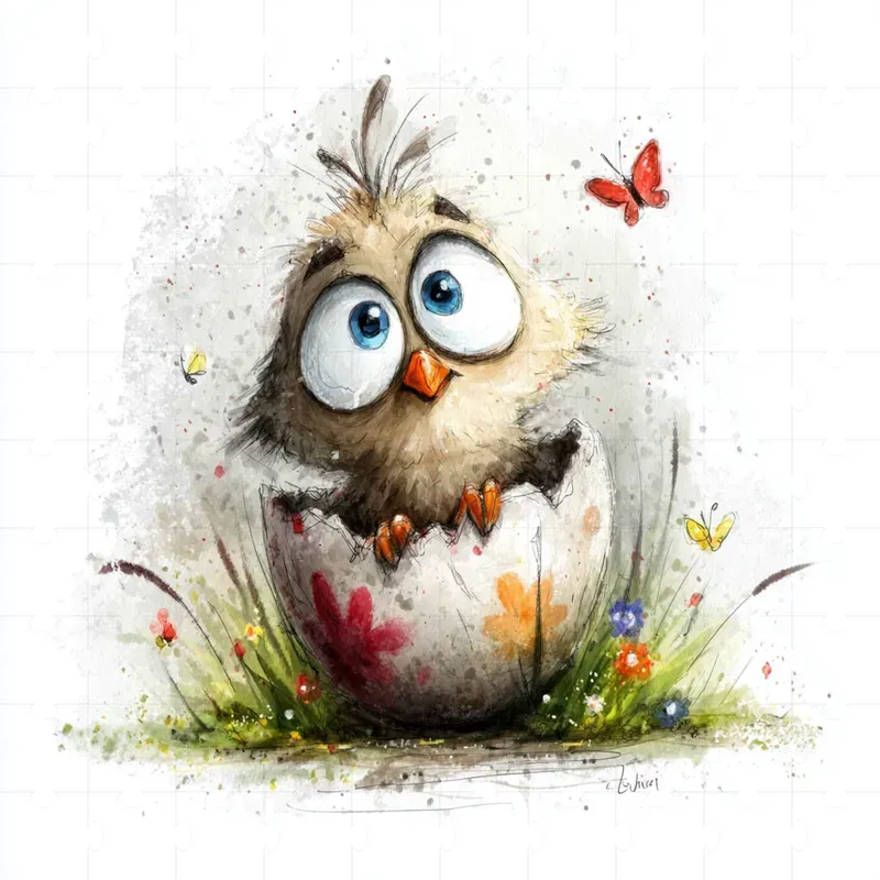 Easter Watercolor Character Animals