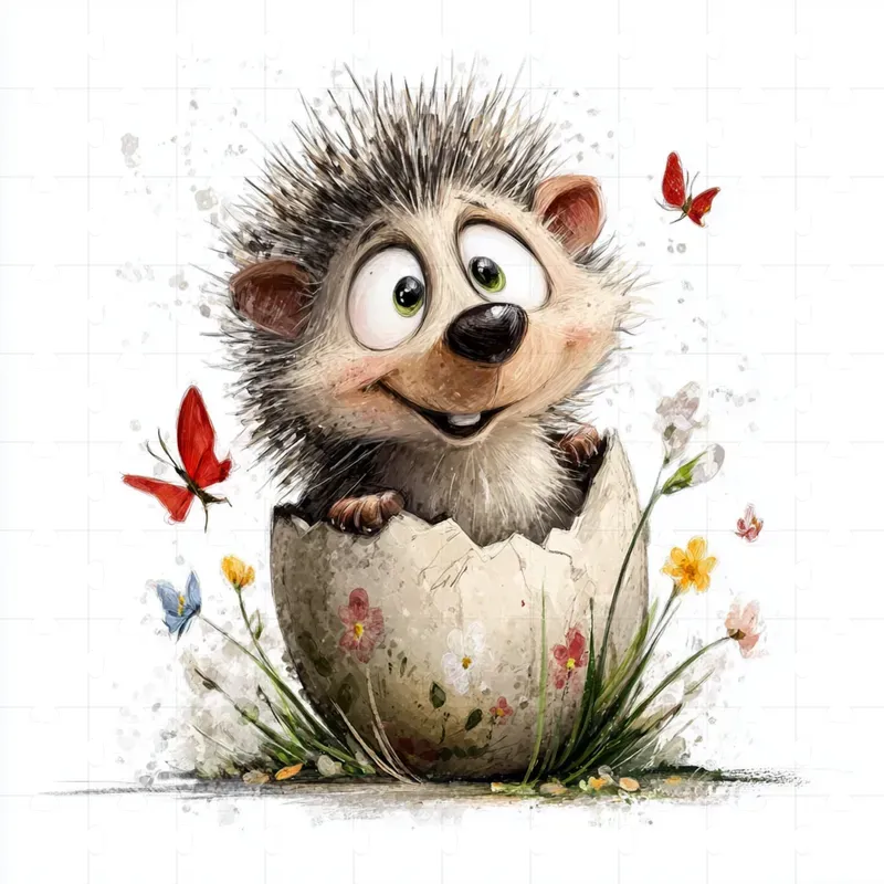 Easter Watercolor Character Animals