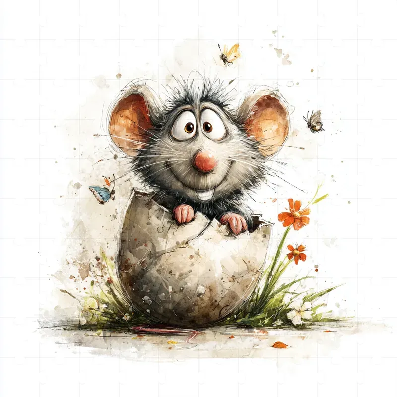 Easter Watercolor Character Animals