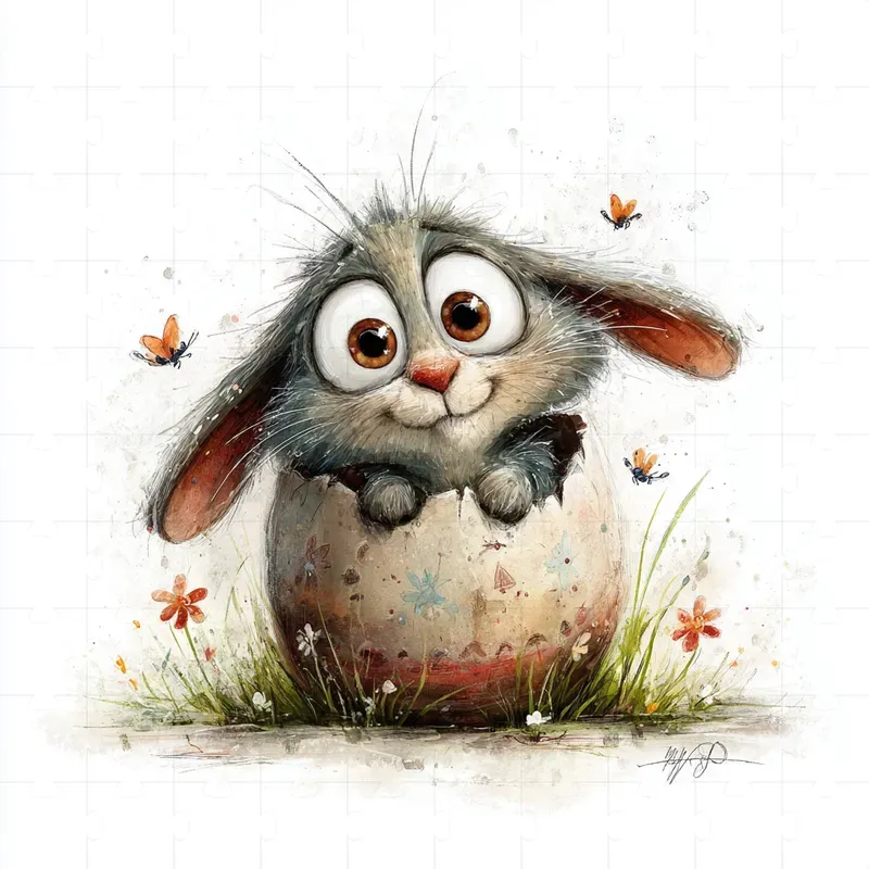 Easter Watercolor Character Animals