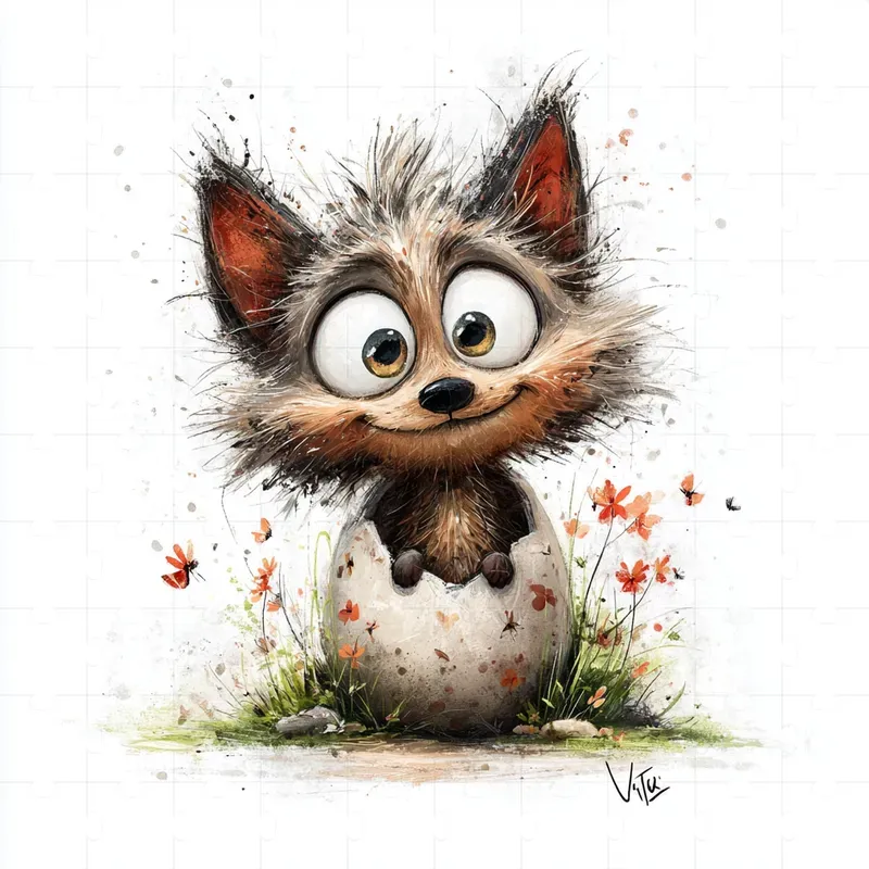 Easter Watercolor Character Animals
