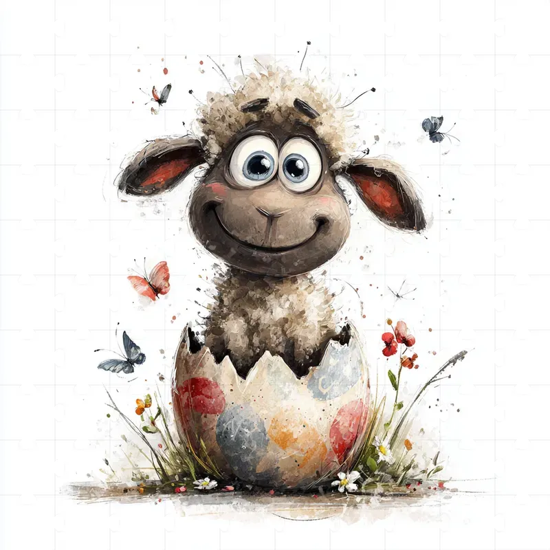 Easter Watercolor Character Animals