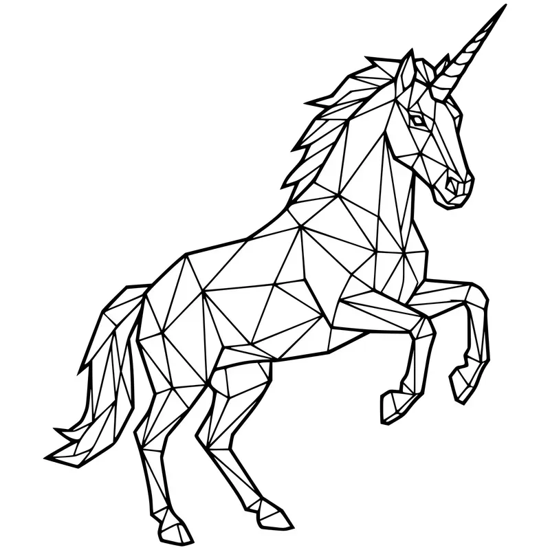 Lowpoly Fantasy Creatures Kdp Line Art