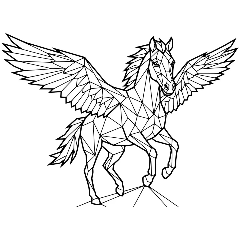 Lowpoly Fantasy Creatures Kdp Line Art