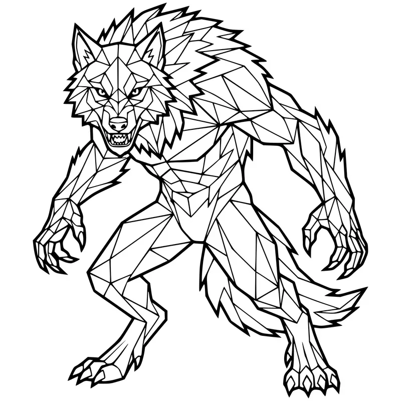 Lowpoly Fantasy Creatures Kdp Line Art
