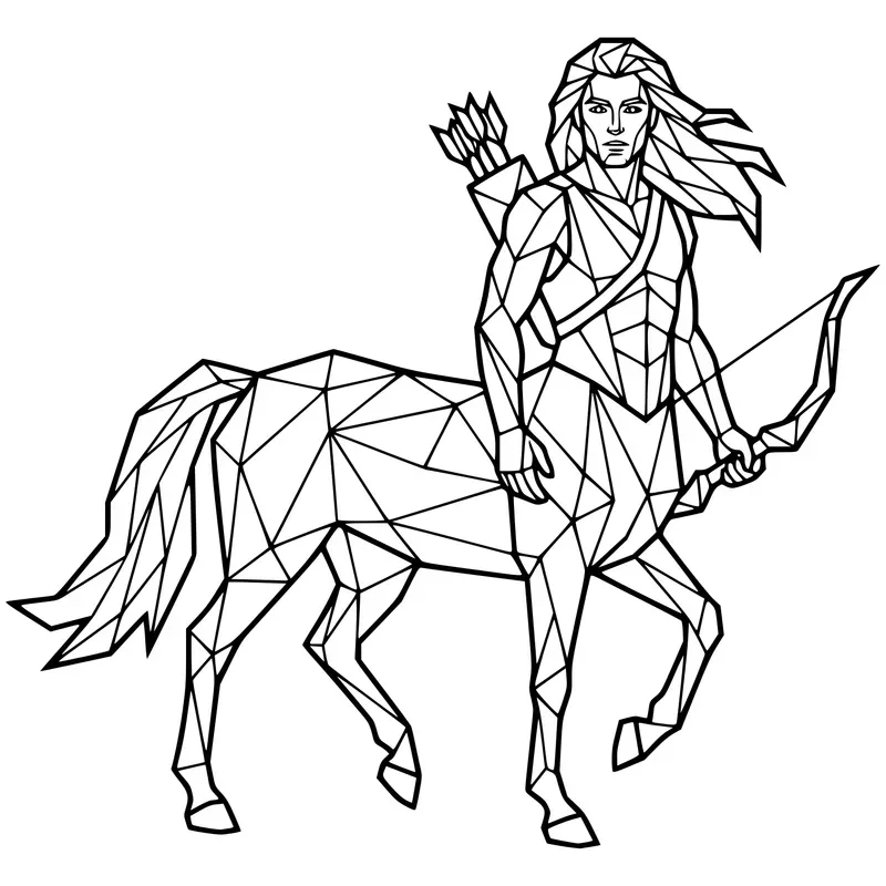Lowpoly Fantasy Creatures Kdp Line Art