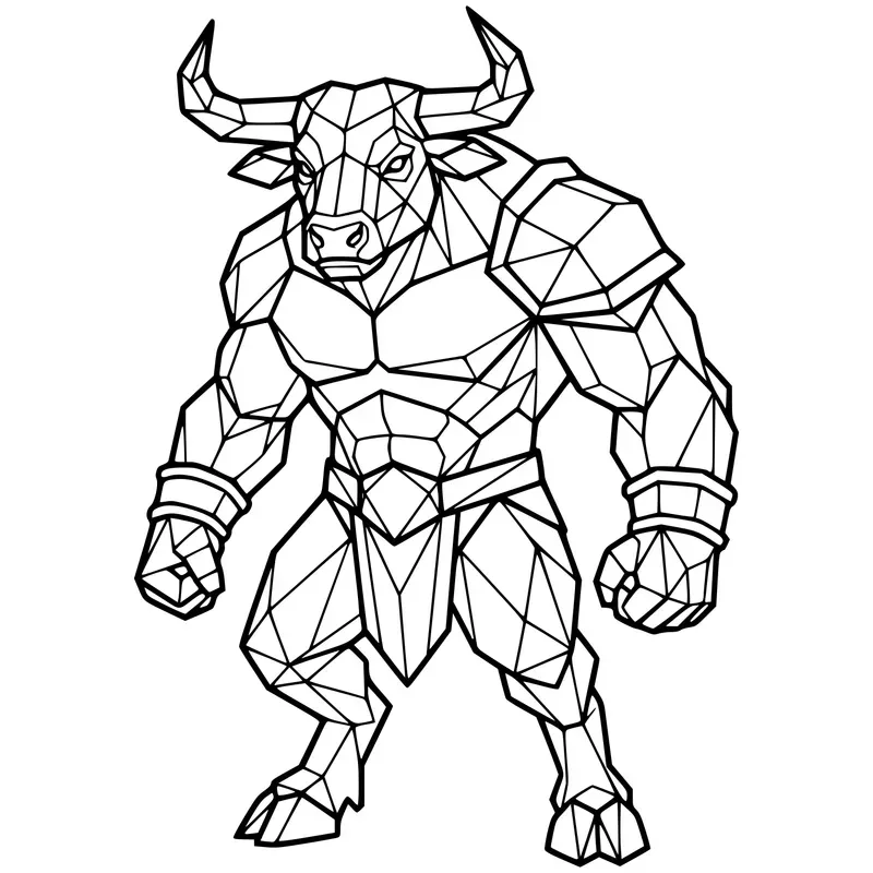 Lowpoly Fantasy Creatures Kdp Line Art