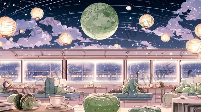 Railway Lounge Lofi Illustrations