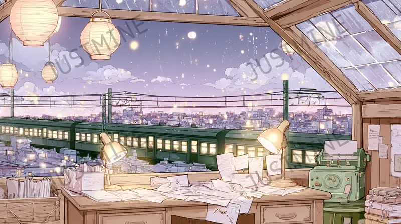 Railway Lounge Lofi Illustrations