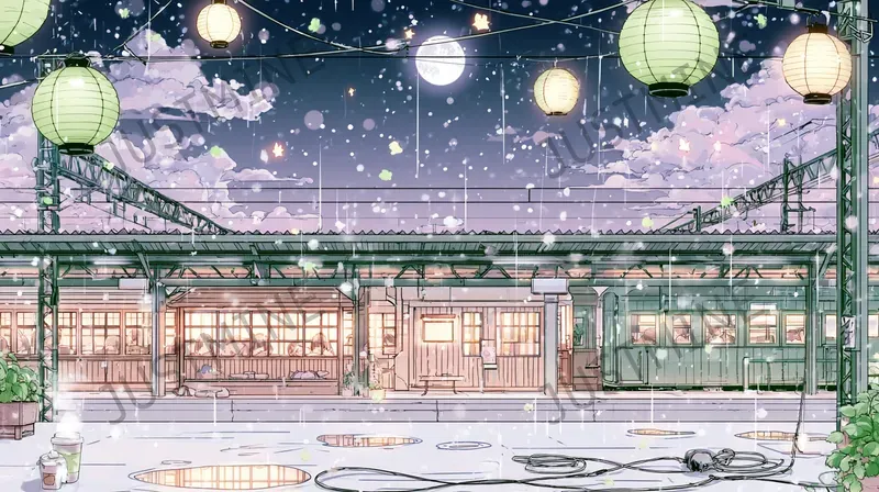 Railway Lounge Lofi Illustrations