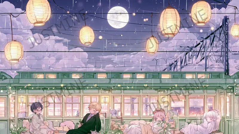 Railway Lounge Lofi Illustrations