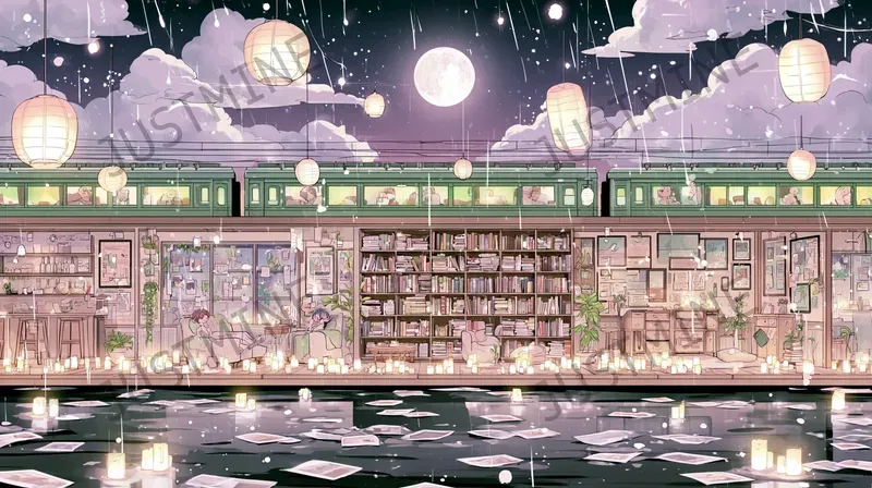 Railway Lounge Lofi Illustrations