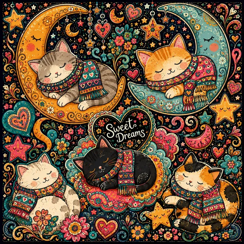 Playful Folk Pop Doodle Bundle Art