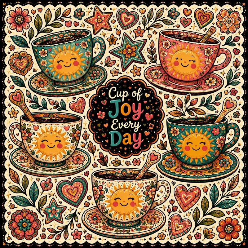 Playful Folk Pop Doodle Bundle Art