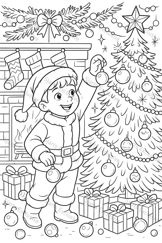 Realistic Christmas Coloring Books