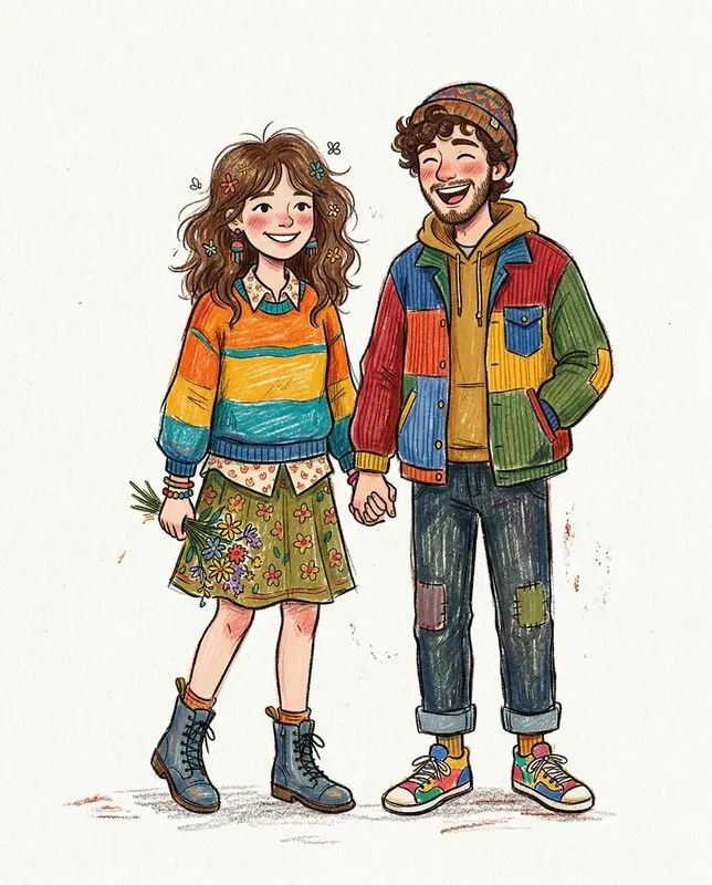 Handdrawn Colorful Pencil Illustrations