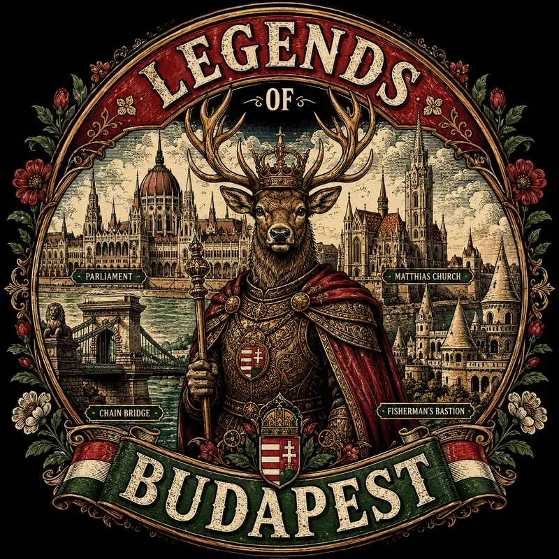 Retro Budapest City Emblem Art