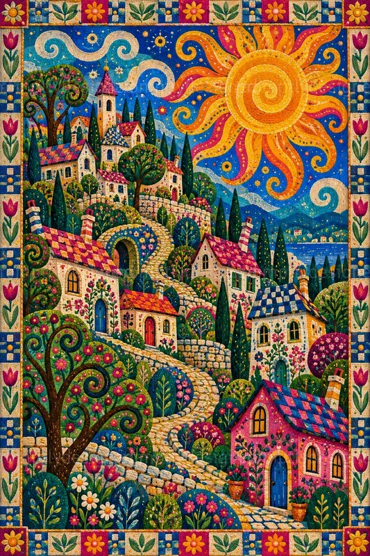 Colorful Folk Wall Art