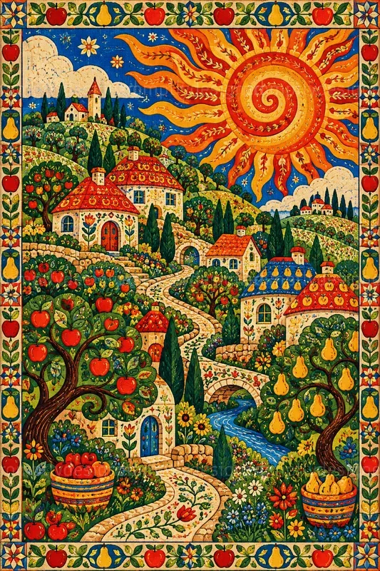 Colorful Folk Wall Art