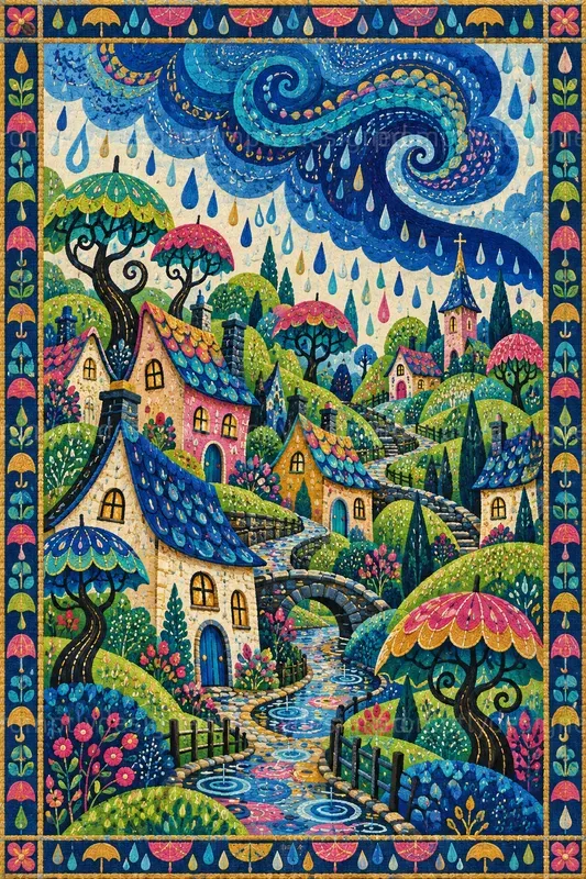 Colorful Folk Wall Art