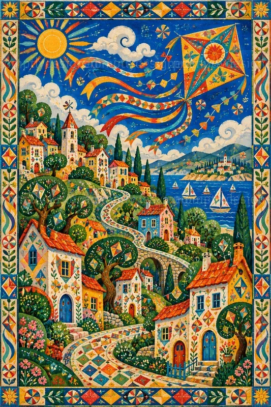 Colorful Folk Wall Art
