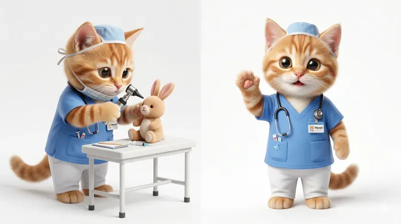 3D Animal Professions Dual Poses