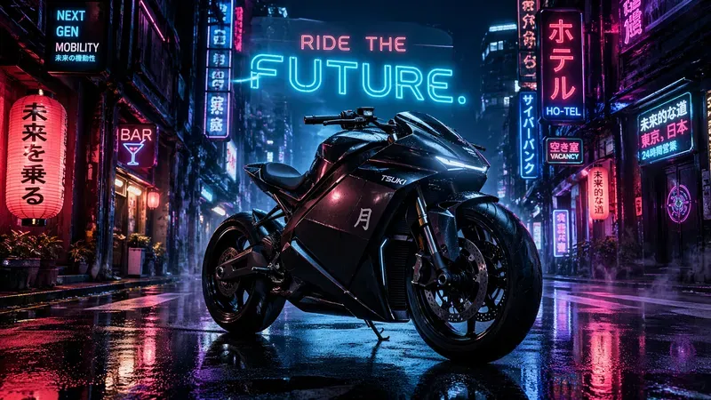 Electrifying Neon Motorcycle Adverts