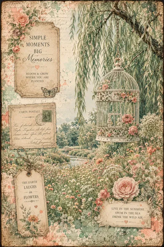 Summer Cottagecore Junk Journal Papers