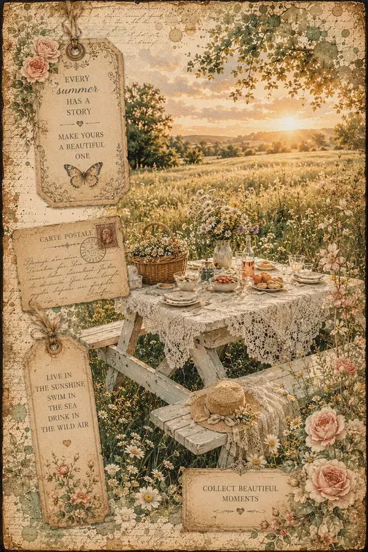 Summer Cottagecore Junk Journal Papers
