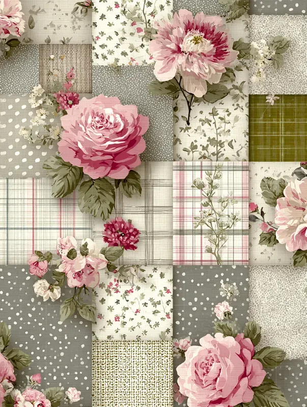 Vintage Floral Shabby Chic Patchwork